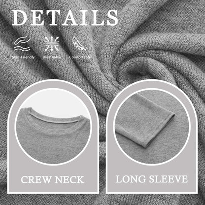 Long Sleeve Shirts for Women Fall Womens Tops Crew Neck Shirts for Women Lightweight Pullover Basic Tunic Winter Clothes Grey S