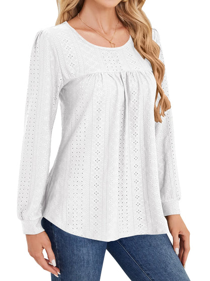 Long Sleeve Shirts for Women Fall Womens Tops Crew Neck Shirts for Women Lightweight Pullover Basic Tunic Winter Clothes Grey S